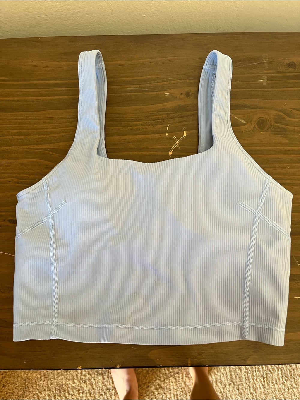 Lorna Jane Light Blue Ribbed Crop Tank